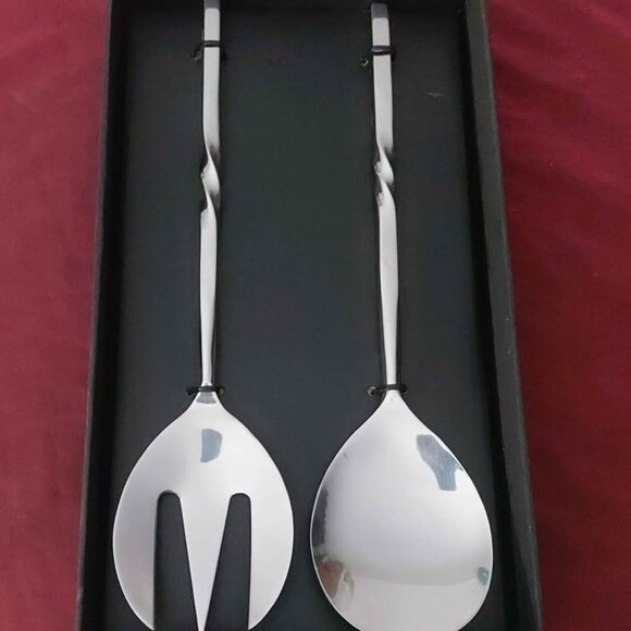 2 Piece Salad Serving Set - Stainless Steel - Saks 5th Avenue S5A - Picture 3 of 5